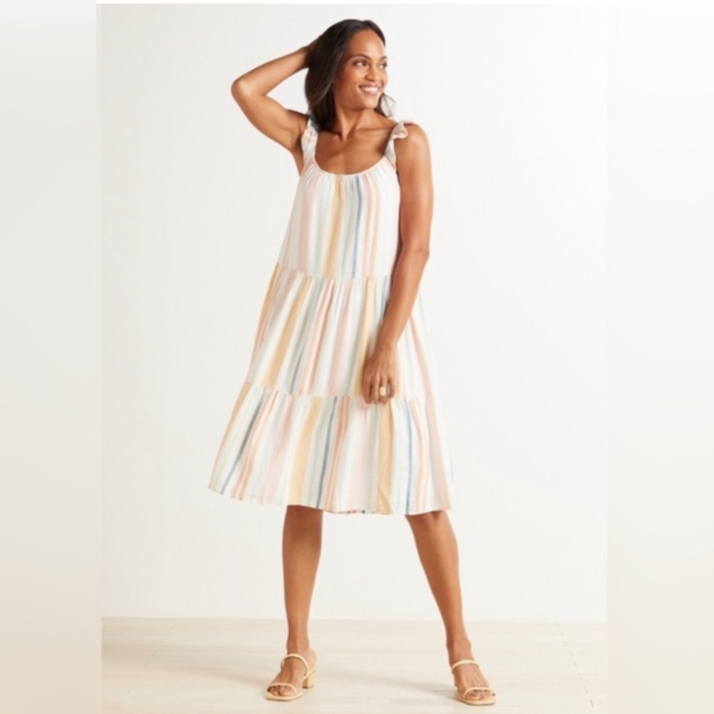 Rails Striped Tiered Multicolor Sleeveless Dress.   Size-Large